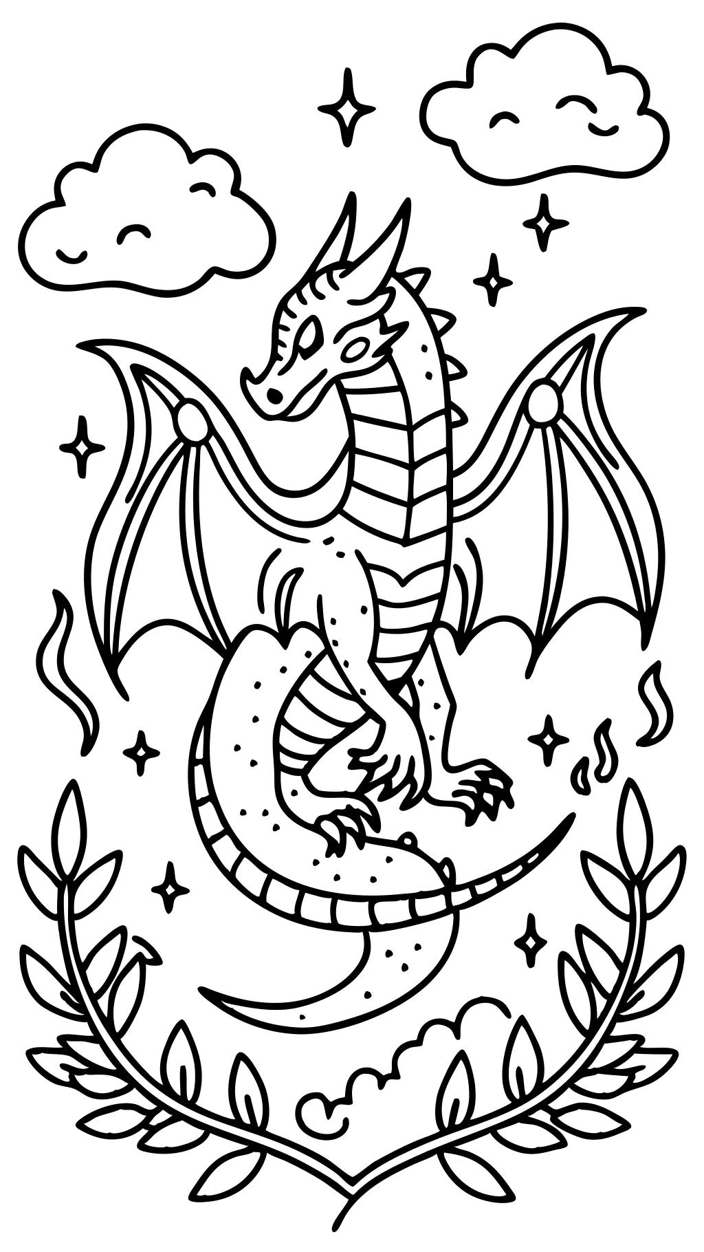 coloriage de dragon mythique pour adultes